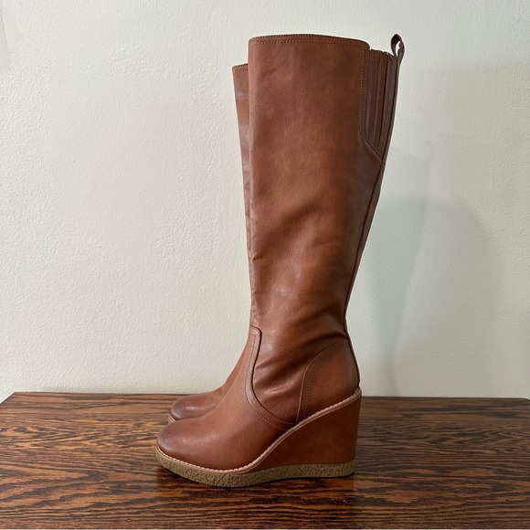 Zodiac Shoes - NEW Zodiac Women's Iggy Brown Knee High Wedge Boots #